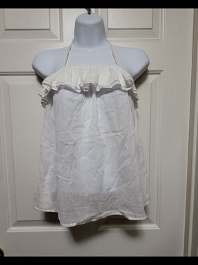 Gilly Hicks White Ruffle Halter Camisole